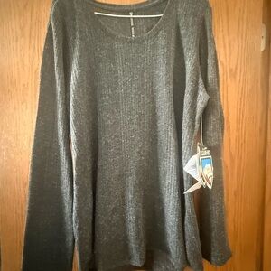 Kuhl Women's Charcoal Ribbed Long-Sleeve Top